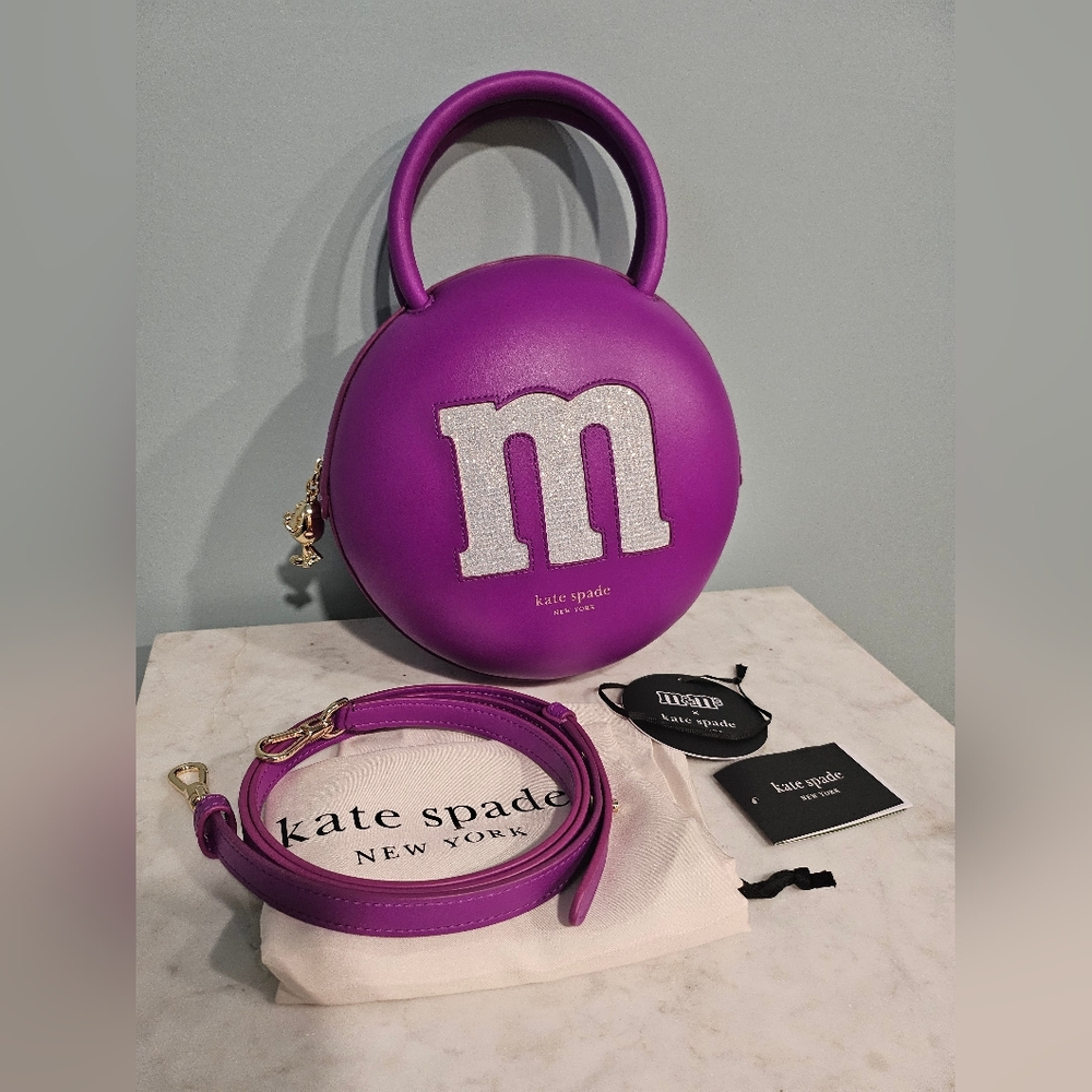 kate spade × m&ms rare purple bag